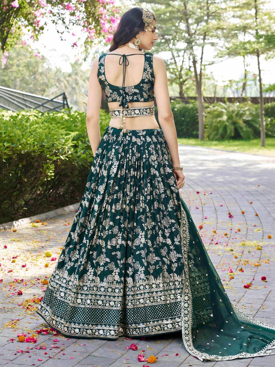 AMRAPALI Dola silk green Bulk lehenga choli for resellers
